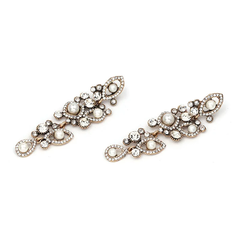 New Design Clear Maxi Statement Earrings Jewelry Women Luxury Beads Long Dangle Drop Wholesale Wedding Vintage | Украшения и