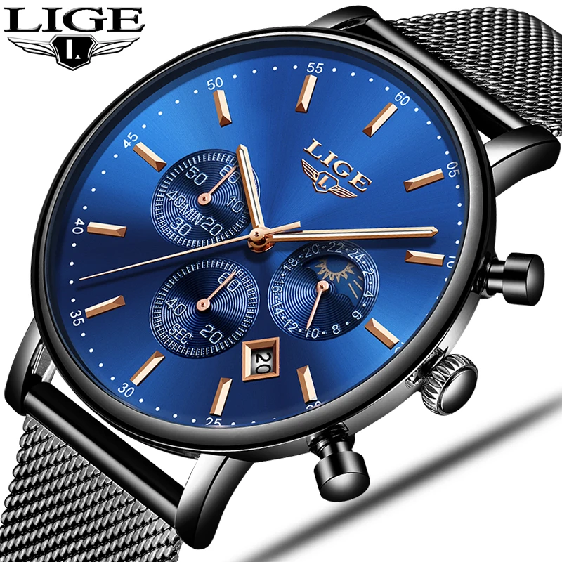 LIGE женские часы лучший бренд класса люкс водостойкие кварцевые ультра тонкие