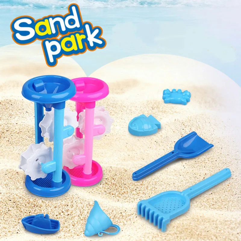 Новые 7 шт. песочные песчаники детские пляжные игрушки замок ведро Лопата грабли