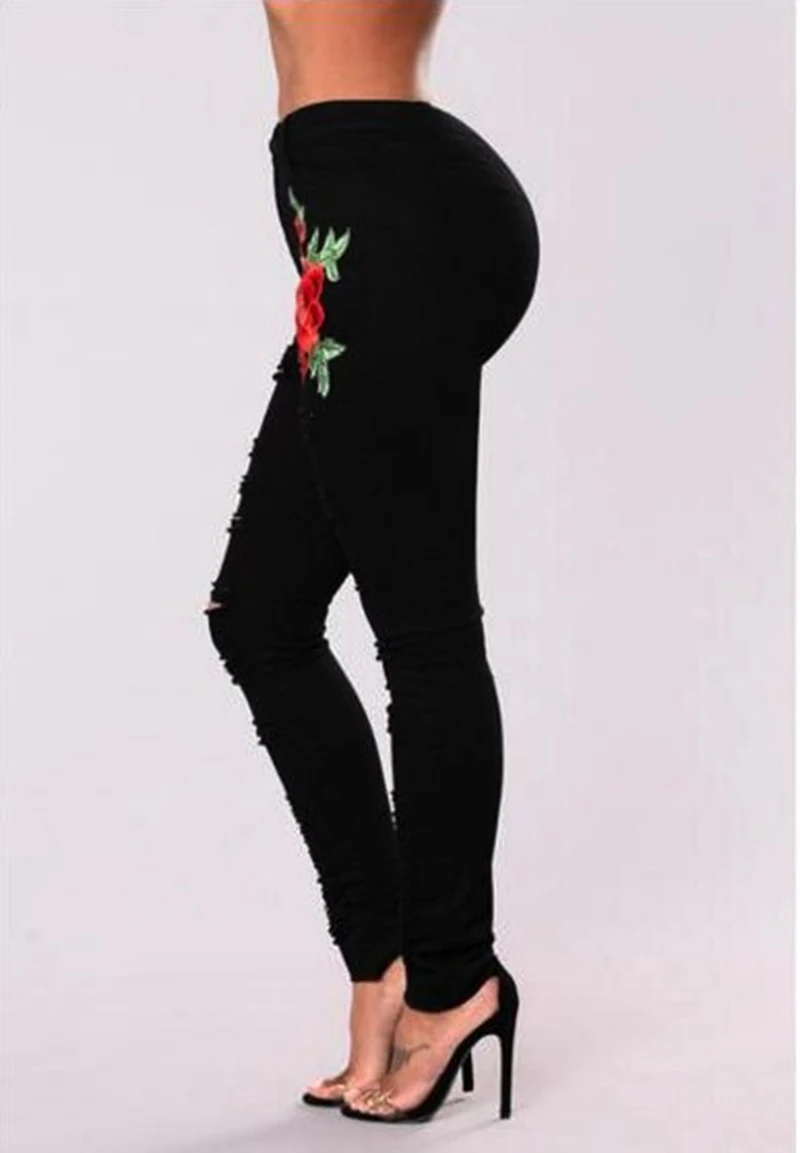 2018 длинные джинсы женские классические с высокой талией узкие черные джинсовые