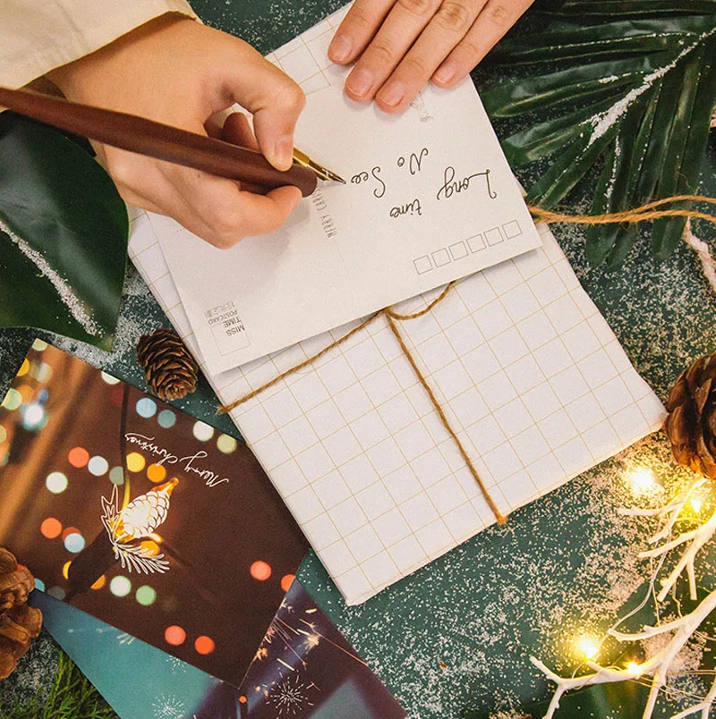 30 шт./кор. Рождественский теплый светильник серия светящихся бумажных открыток