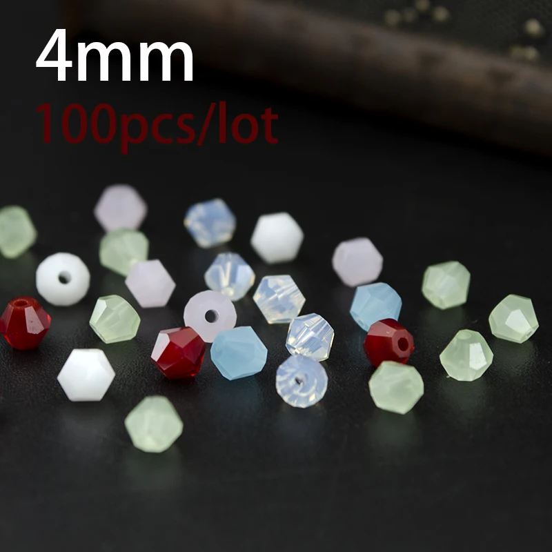 2017 новое поступление 100 шт 4 мм Ромбовидные стеклянные бусины прозрачные DIY ручной