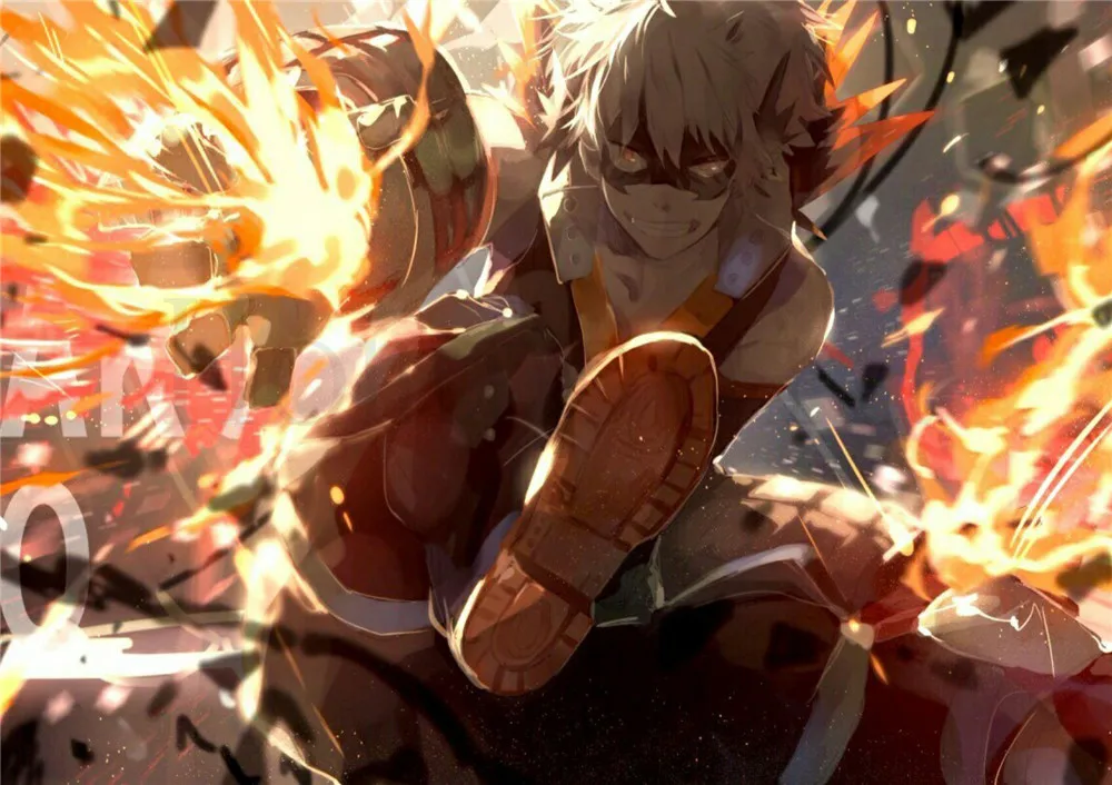My Hero Academy плакаты мультфильм наклейки на стену с белым покрытием бумажные принты гостиная спальня бар украшения дома искусство бренд - Цвет: Шоколад