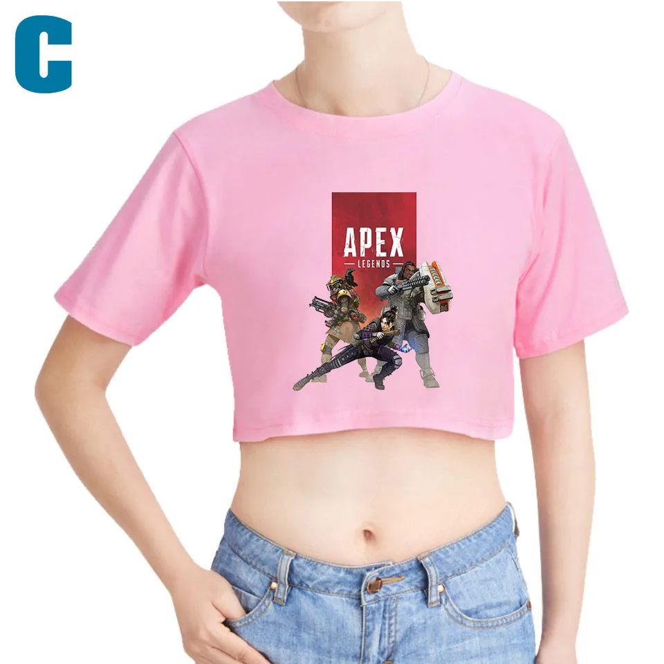 2019 Apex Legends Regular Fit Girls Crewneck Printed Short Sleeves Pollover Women O-Neck Cute Cropped Tees Sexy Summer Tshirts | Женская