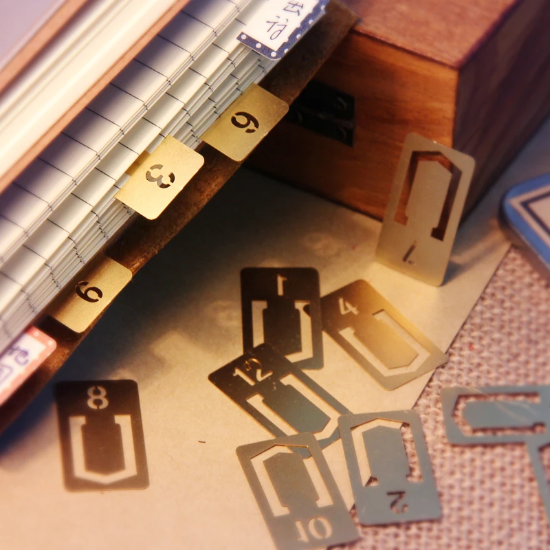 12 шт./лот винтажные медные закладки мини Рето металлические маркеры для книг