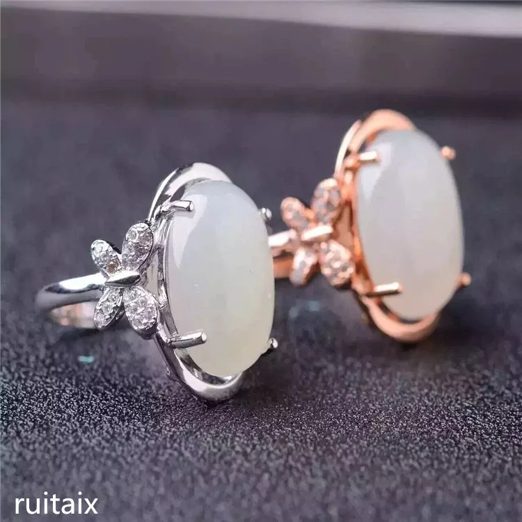 

KJJEAXCMY fine jewelry 925 pure silver inlaid with natural hetian jade lady's ring jewelry smooth curve dragonfly