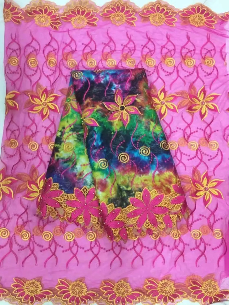 Африканская Базен ткани Высокое качество Riche ткань с вышивкой 2 ярдов тюль