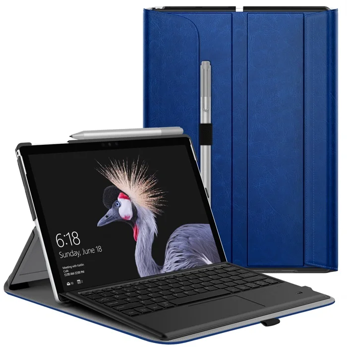 Indigo Чехол для microsoft Surface Pro 7/Pro 6, ультра легкий портфель бизнес-чехол с держателем для ручки для Surface Pro 6/Pro 5/Pro 4 - Цвет: Indigo