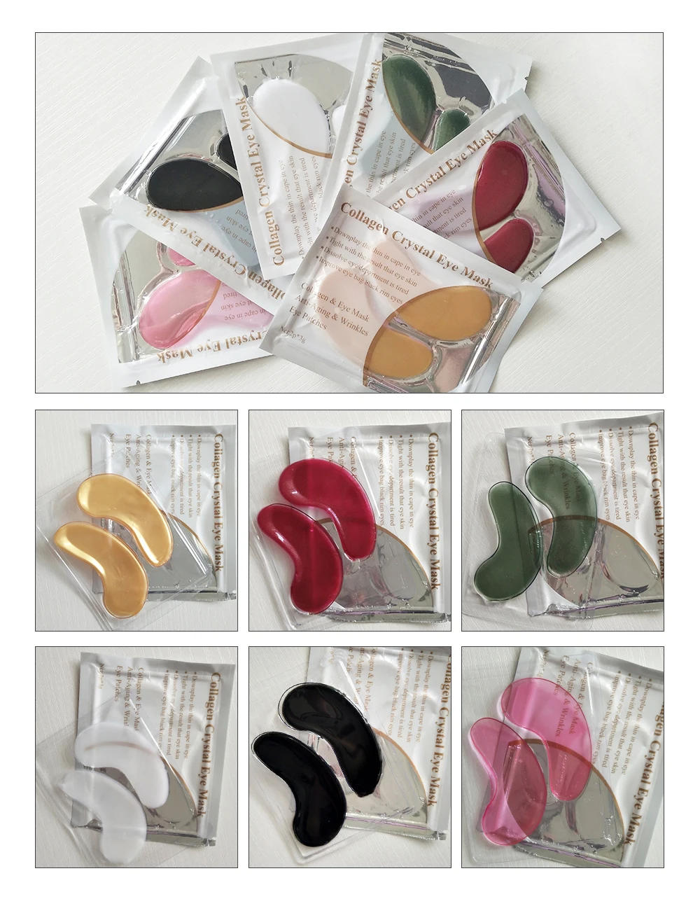 LANBENA 24K Золотая маска для глаз коллагеновые патчи для глаз темные круги Отечность глаз мешок против старения морщин укрепляющий уход за кожей 10 шт = 5 пар