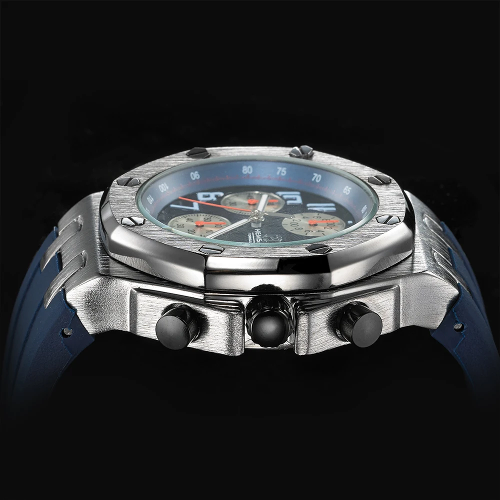 Часы мужские кварцевые с хронографом синие спортивные 2017 | Наручные часы