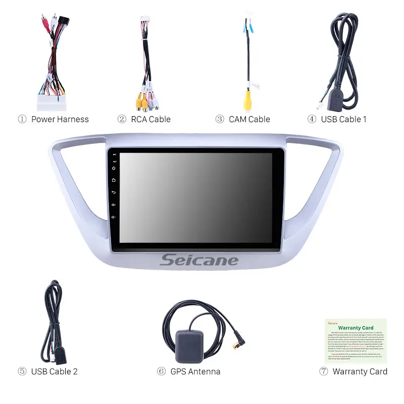 Автомобильный мультимедийный плеер Seicane Android 8 1 9 дюймов 2Din GPS радио для Hyundai Verna 2016