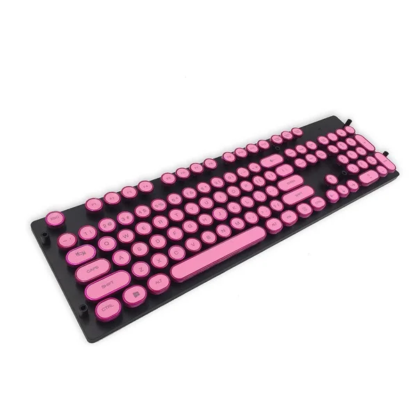 Pink Ajazz электропокрытие панк-брелок стимпанк механическая клавиатура Keycap светильник передача двухцветная впрыска покрытием края - Цвет: Pink