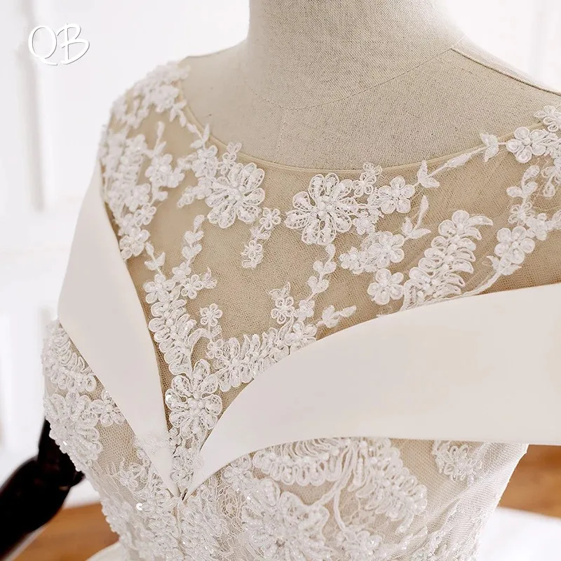 100% Real Photo Ball Gown Cap Sleeve Satin Lace Appliques Plus Size Elegant Wedding Dresses vestidos de n Custom Made DW214 | Свадьбы и