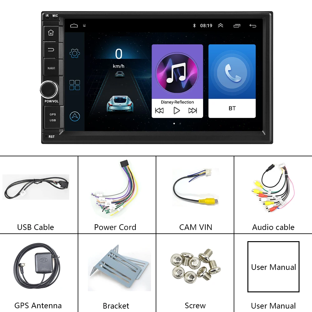 AMPrime 2 Din автомагнитола " Android автомобильный мультимедийный плеер Bluetooth gps навигация в тире wifi Зеркало Ссылка USB аудио плеер