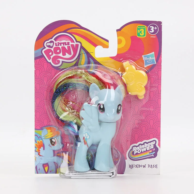 8 см игрушки My Little Pony Friendship is Magic Пинки Пай Радуга Дэш Флаттершай Songbird Serenade ПВХ фигурка модель - Цвет: blue pony yellow