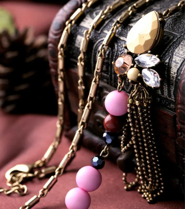 Оптовая цена асимметричное ожерелье с кисточками новейшее длинное золотистое