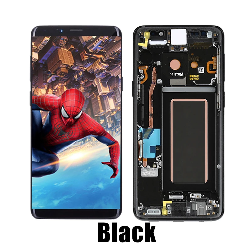 S9P Black With Frame Высокое качество AMOLED Замена для SAMSUNG Galaxy S9 S9+ ЖК сенсорный экран дигитайзер с рамкой G960 G965 дисплей - Цвет: S9P Black With Frame