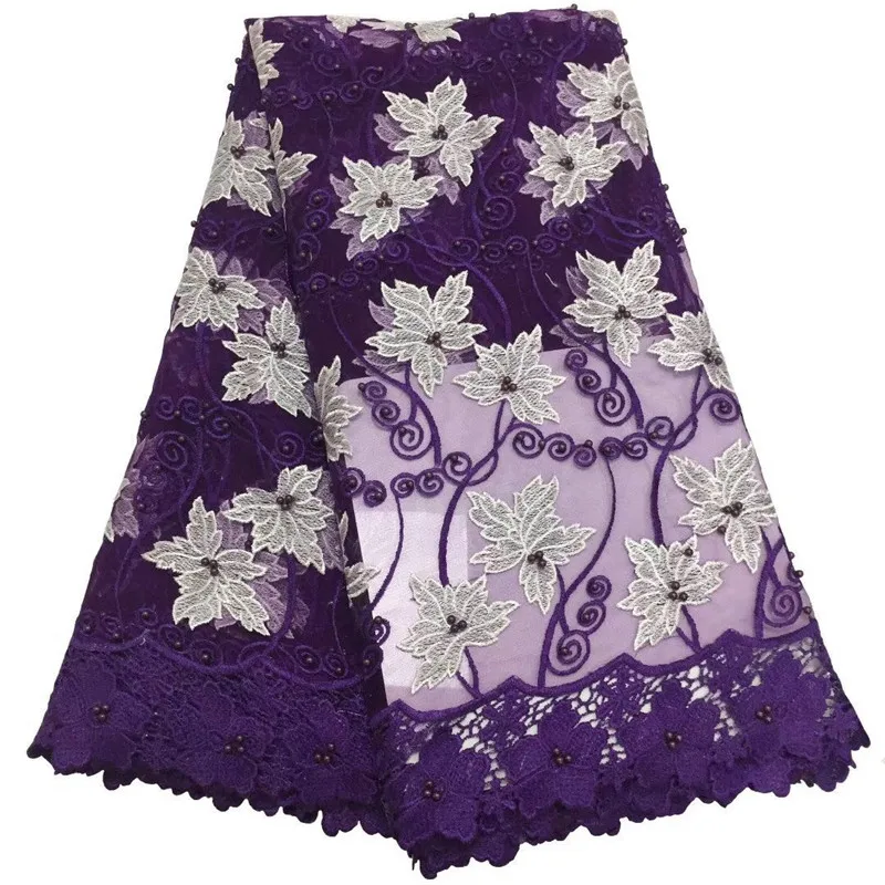 Новейшие тюлевые ткани кружево 2019 нигерийские кружева африканская Белая