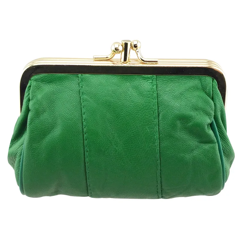 green 0549 NICOLE& CO Женский мини-кошелек из натуральной кожи, Женский кошелек для монет, кошелек из овечьей кожи,, Модный женский кошелек с металлическими застежками - Цвет: green 0549
