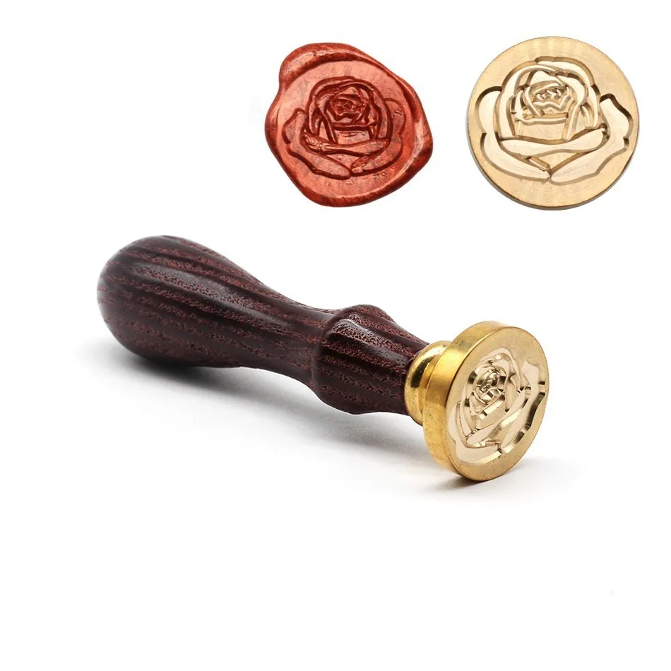 Rose Краска Печать на открытке на день рождения ретро Diy штампы для конвертов розовая Корона дерево орнамент классические свадебные приглашения воск печать штамп - Цвет: Rose