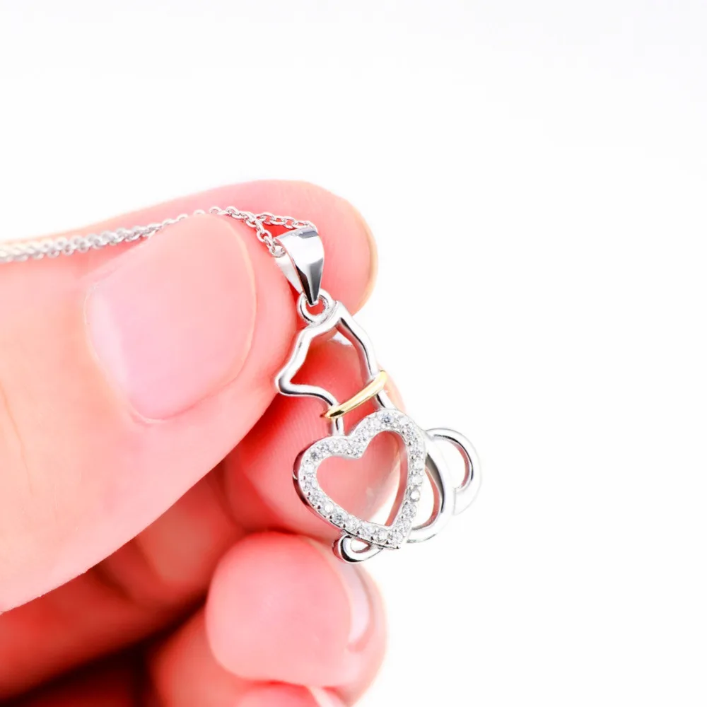

YFN Fashion 925 Sterling Silver Cute Necklaces Love Heart Dachshund Dog Pendants Necklaces For Women Girl Best Gifts