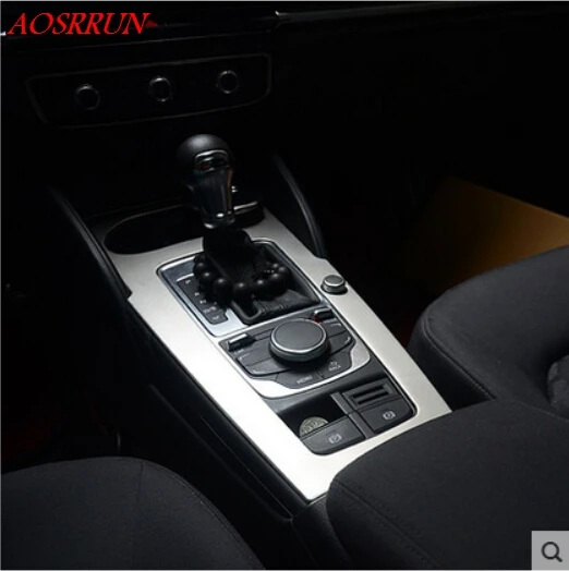 

carbon stainless steel gear stick control panel stick shift for Audi A3 hatchback sedan 2013 2014 2016 accessories car-styling