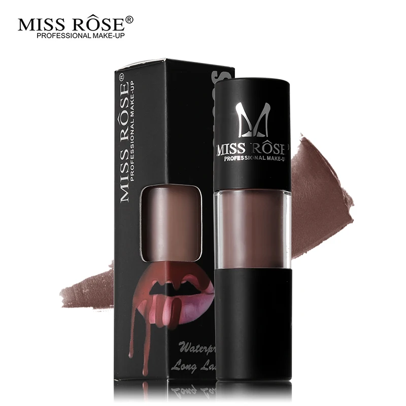 Бархатная матовая жидкость цвета MISS ROSE 12 видов цветов нюд Увлажняющая губная