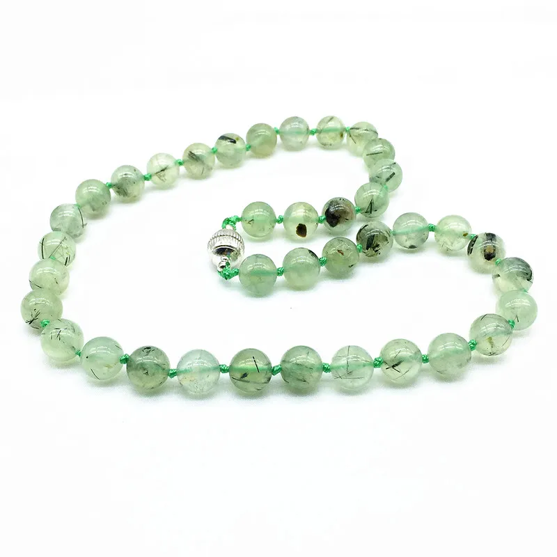 Высококачественная флейта 10 мм 48 см магнитная застежка синий халцедон морганит