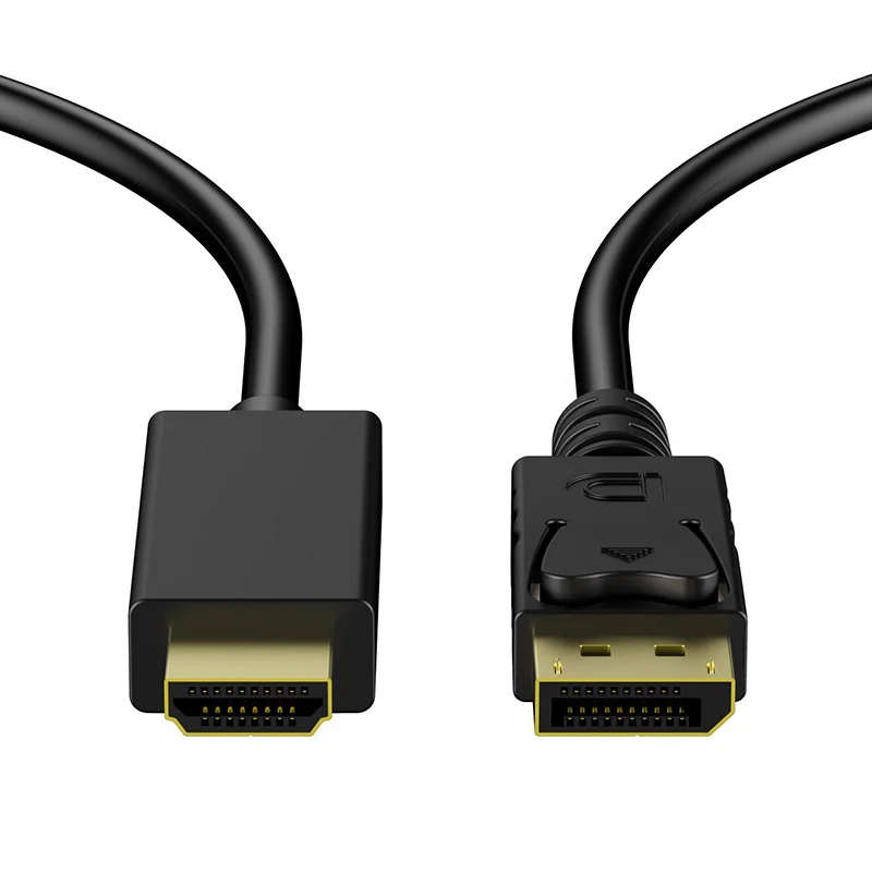 Черный Дисплей порт кабель к HDMI адаптер DP к HDM позолоченный 1080P 60 Гц мужчин и мужчин для ПК ноутбук HD проектор 1,8 м 3 м - Цвет: Черный
