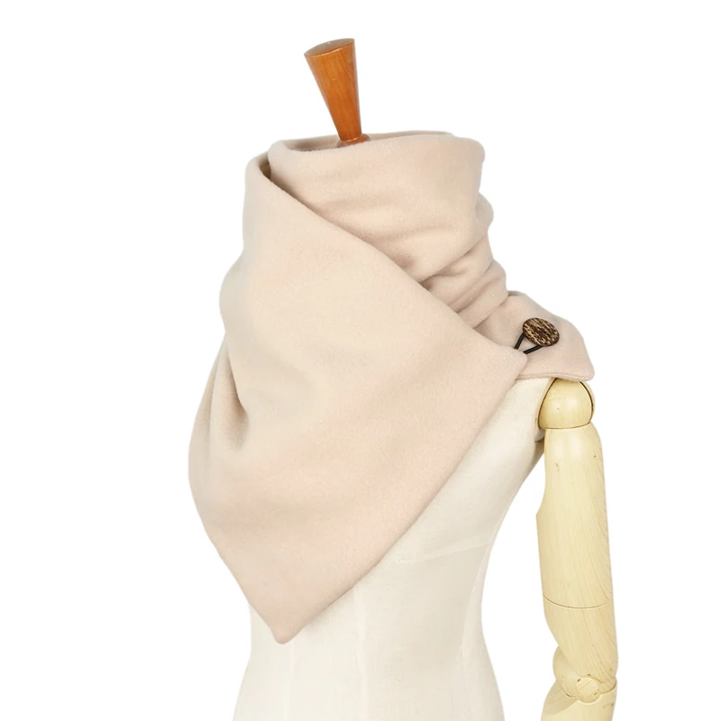beige Leo anvi, модный бренд, Дизайнерские шарфы для женщин и мужчин, теплая мягкая маска для шеи, одноцветная, с петлей на кнопках, унисекс, mujer, bufend femme - Цвет: beige