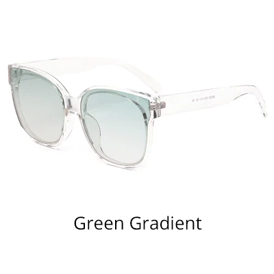Green Gradient Ralferty, негабаритные Квадратные Солнцезащитные очки для женщин,, роскошный бренд, модные, плоский верх, черные, прозрачные линзы, Gafas Shade, женские зеркальные очки W95022 - Цвет линз: Green Gradient