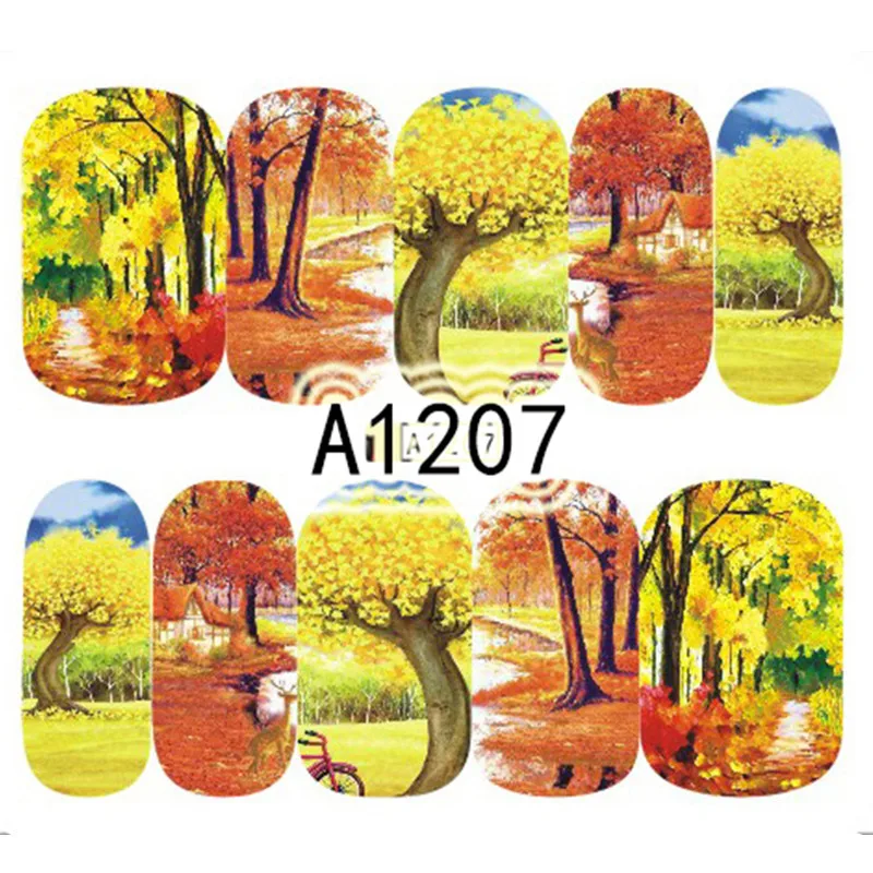 1 лист новые наклейки для нейл-арта переводные на осень кленовый смешанный