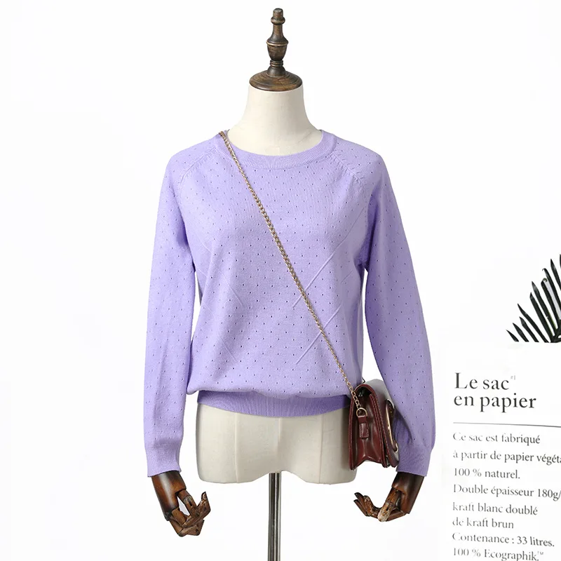 Women pullovers dot knitted sweater long sleeves basic o-neck winter Knit tops warm Korean Style tricot new female Женская одежда