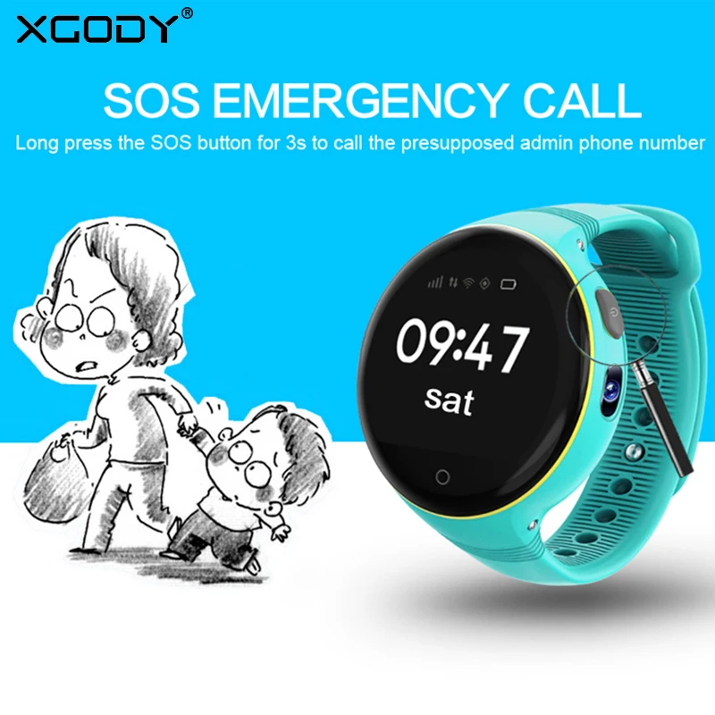 XGODY S668 Смарт часы для детей gps тревожный монитор наручные телефон Поддержка GSM sim