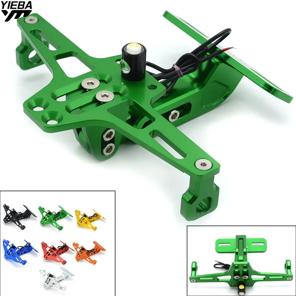 

Motorcycle License Plate Bracket Holder with Light For Kawasaki Z800 Z250 CBR1000XX 954RR NC700 VTX1300 ZX250R ninja 250 ex250