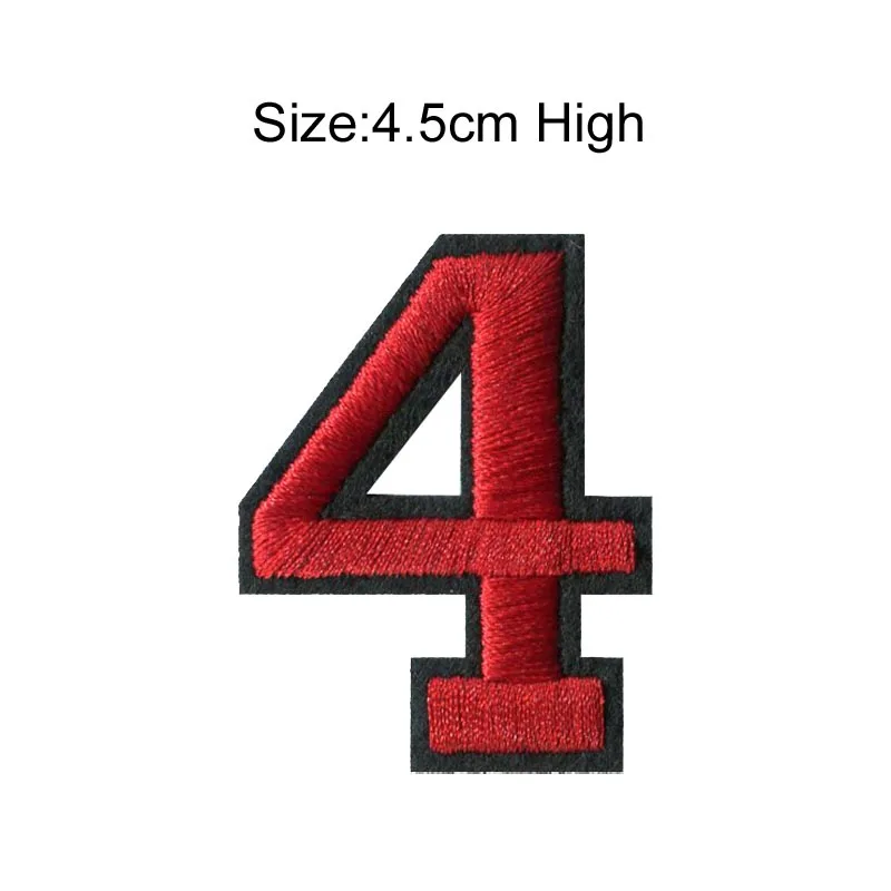 4 bagde 1 шт., A-Z, красная нить и черный фон, английские буквы алфавита, Смешанные Вышитые значки, железные нашивки для одежды, высота 48 мм - Цвет: 4 bagde