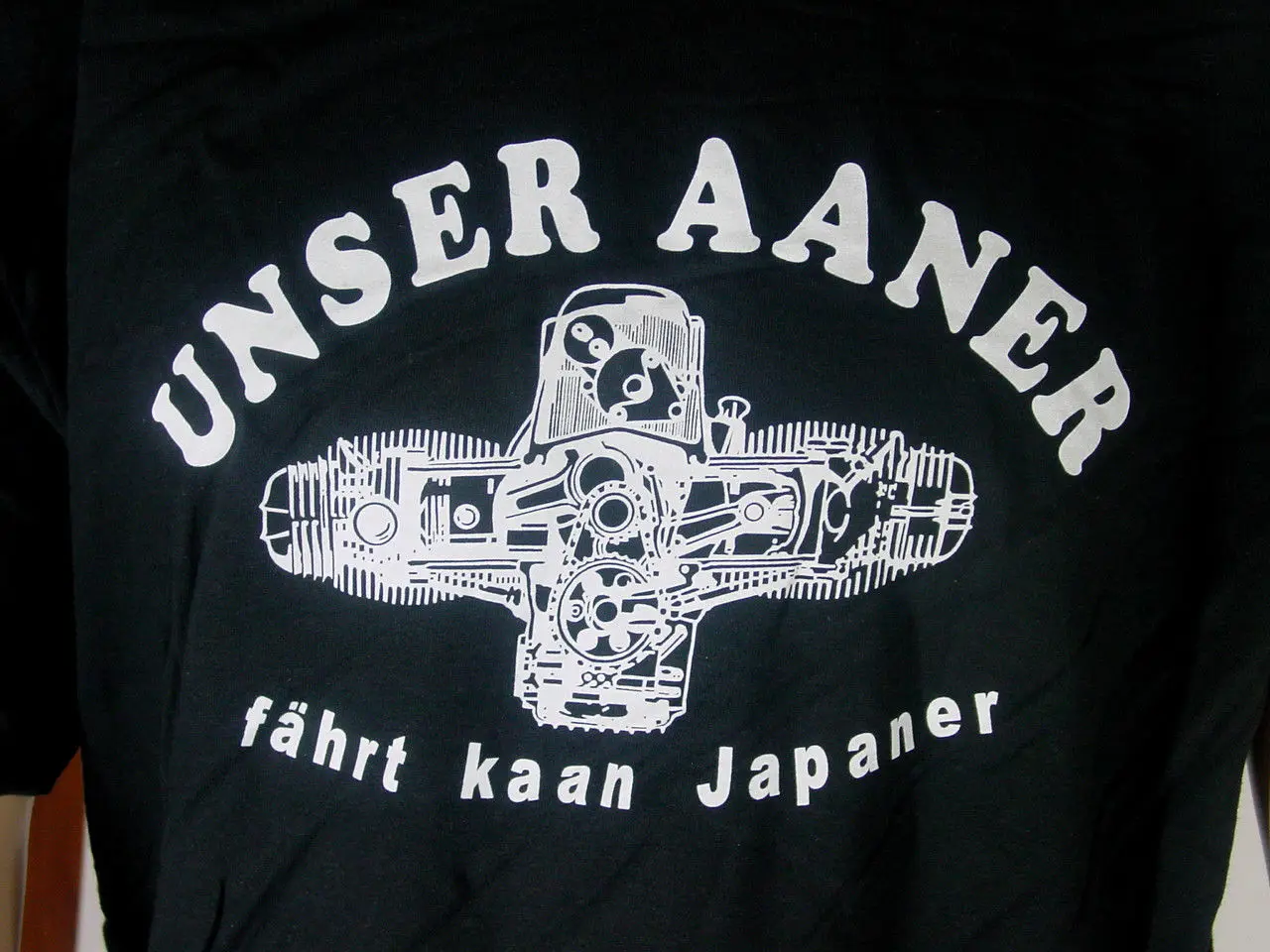 Байкерская Футболка-Unser aaner fahrt kaan Japaner-Boxermotor-auch Damen Shirt NEU | Мужская одежда