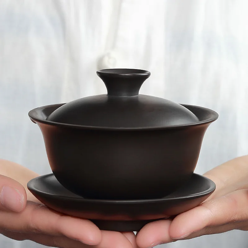 150 мл Подлинная исинская фиолетовая глина Gaiwan натуральная сырая руда черная