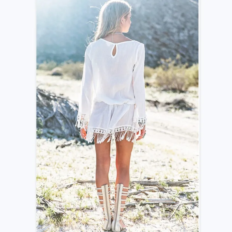 Летнее стильное Сексуальное Женское Платье с круглым вырезом кружевные