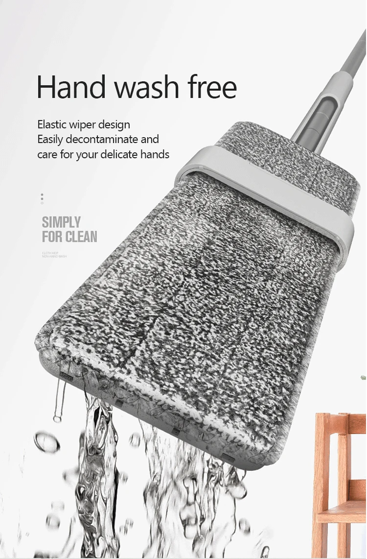 Ручная стирка бесплатно Mop Refill прямоугольные плоские швабры вращающийся с алюминиевой ручкой для мытья пола артефакт бытовой очиститель пола