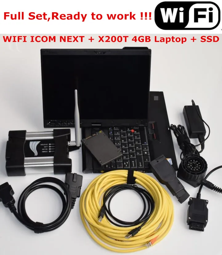 DHL! For B MW ICOM NEXT WIFI Diagnostic &amp Programming Tool Engineers Model with Icom Software SSD in Used Laptop X200T Ready USE |