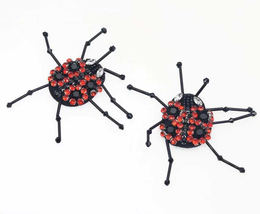 Diy red glass crystal ladybug handmade applique black tube beaded sequins Fancy clothing accessories sew or glue 1pc H88 | Дом и сад