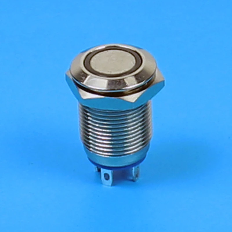 5 шт./лот IB 1221 IP67 12 мм плоский круглый Мгновенный кольцевой выключатель LED