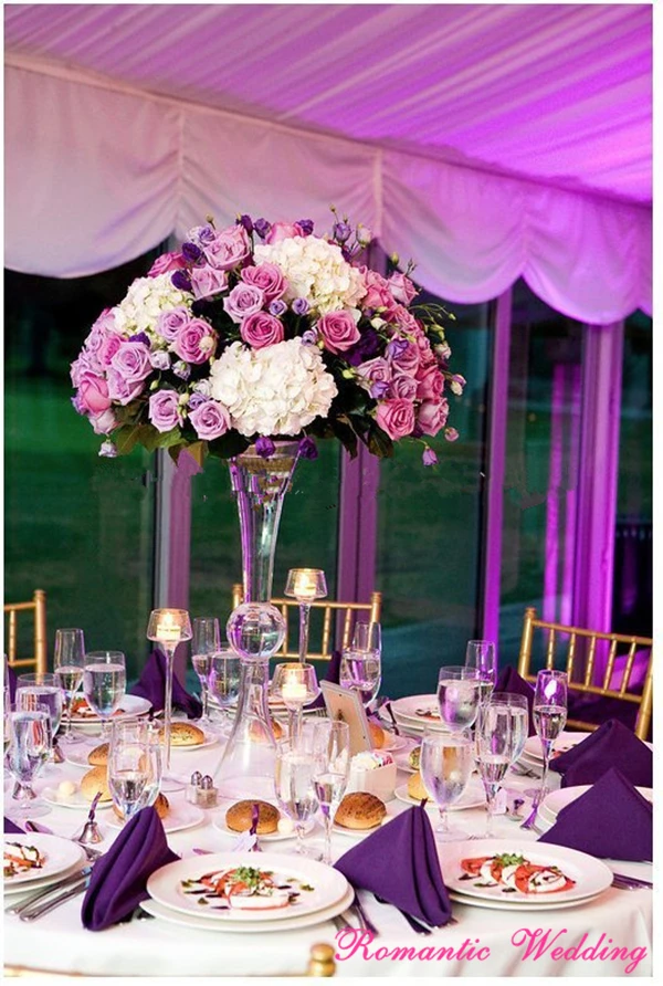 4 шт./лот труба стиль ваза для цветов два отверстия стеклянную Свадебная