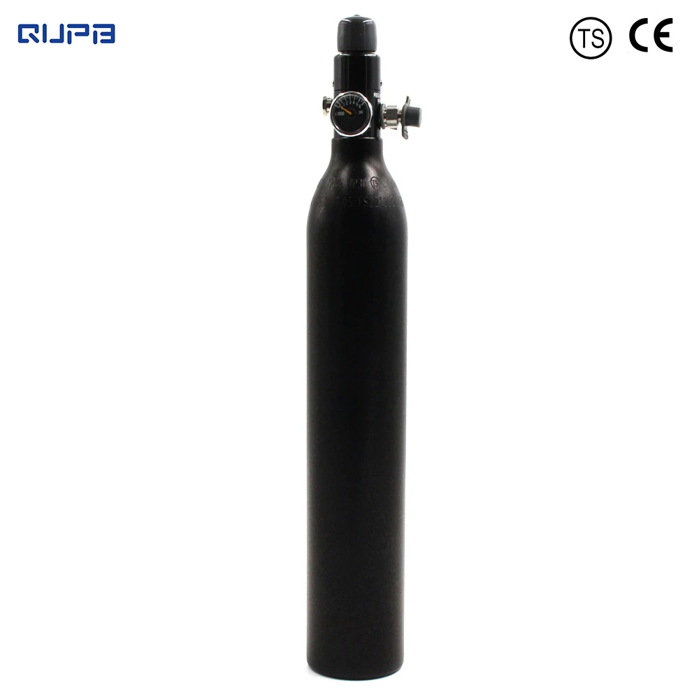 

QUPB 4500PSI Paintball Tank High Pressure Aluminium Gas Cylinder w/ Regulator 300BAR 0.45L/27CI Diameter 61mm 5/8-18UNF TKU045