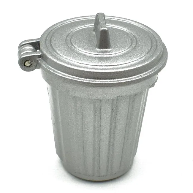 1:12 Dollhouse Miniature Furniture Home Garden Trash Can Garbage Bin Silver | Дом и сад