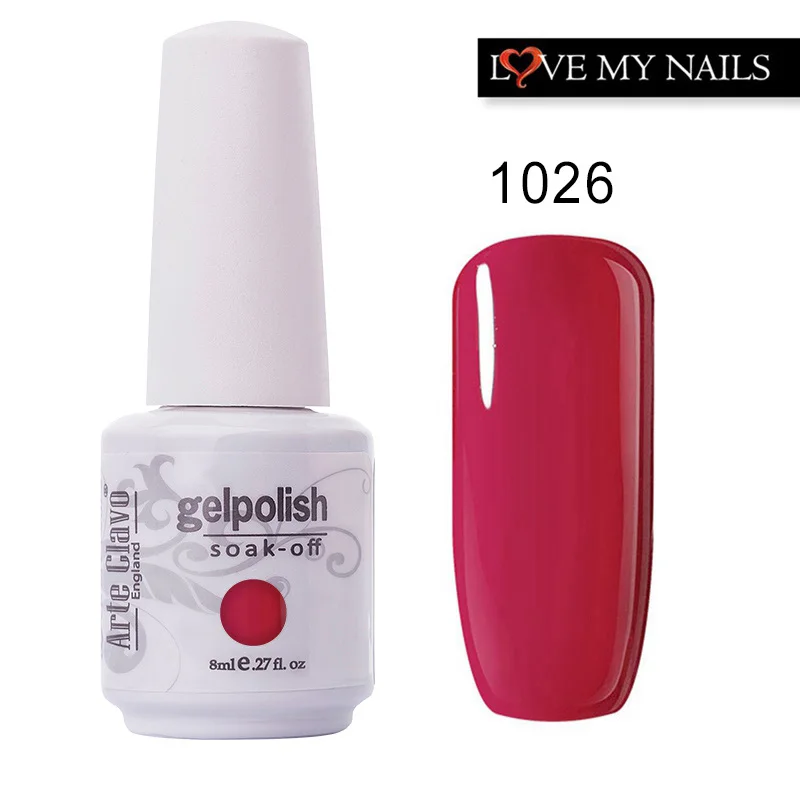 Arte Clavo Гель-лак для ногтей 8 мл 85 цветов Nagellack Гель-лак vernis полуперманентный розовый гель для ногтей зеленый лак - Цвет: 1026