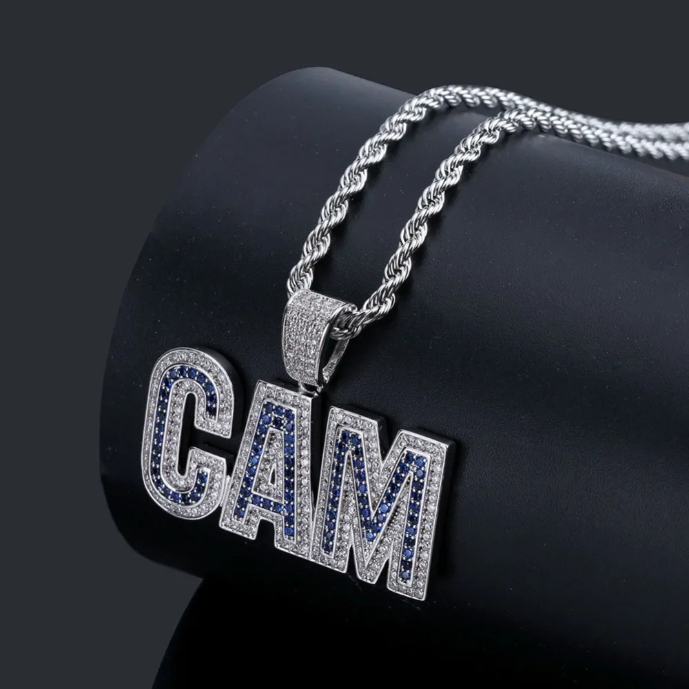 TOPGRILLZ Bubble Letters CAM ожерелье и подвеска с теннисной цепочкой Мужская хип-хоп Золото Серебро Цвет Iced Out CZ Ювелирные изделия Подарки