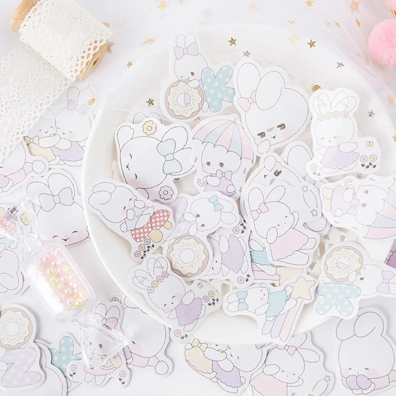 45 шт. милые канцелярские наклейки s Kawaii Наклейки кроликов пуля бумага для журнала