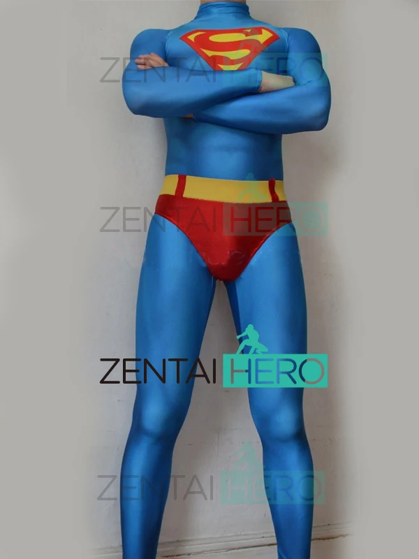 Бесплатная доставка костюм супермена с 3D принтом Костюм Супермена из лайкры и
